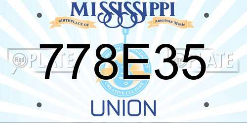 778E35 Mississippi License Plate