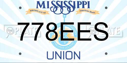 778EES Mississippi License Plate