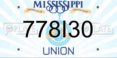 778I30 Mississippi License Plate