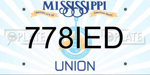 778IED Mississippi License Plate