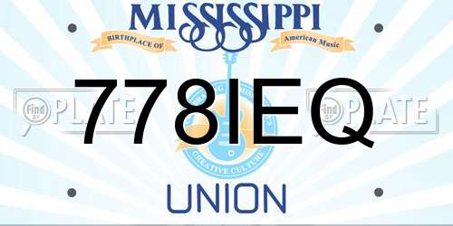 778IEQ Mississippi License Plate