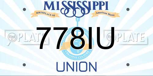 778IU Mississippi License Plate