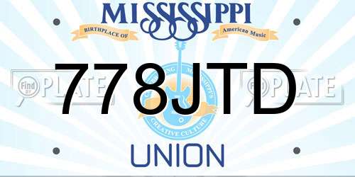 778JTD Mississippi License Plate