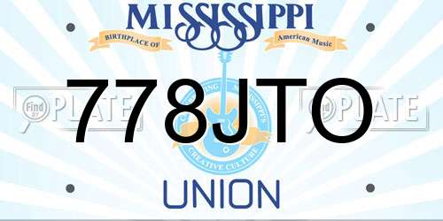 778JTO Mississippi License Plate