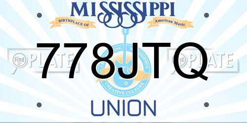 778JTQ Mississippi License Plate