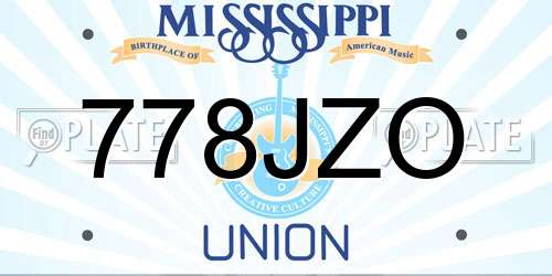778JZO Mississippi License Plate