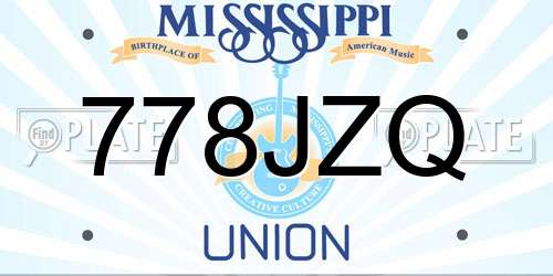 778JZQ Mississippi License Plate