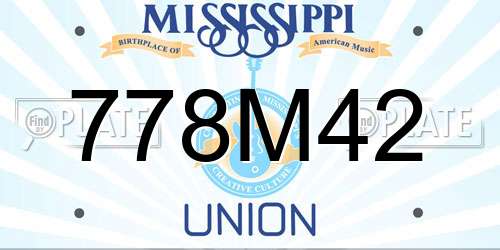 778M42 Mississippi License Plate