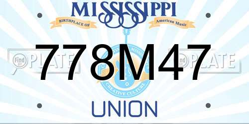 778M47 Mississippi License Plate