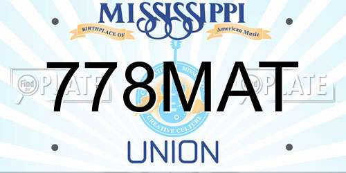 778MAT Mississippi License Plate