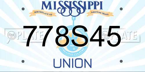 778S45 Mississippi License Plate