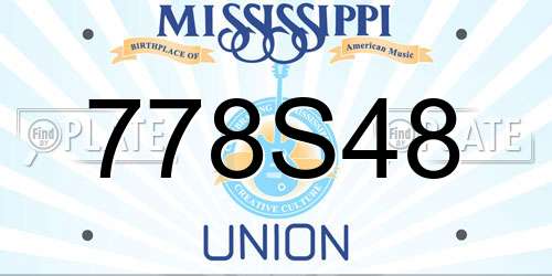 778S48 Mississippi License Plate
