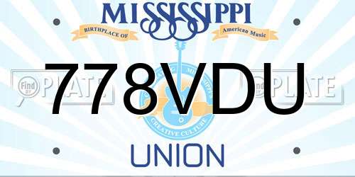 778VDU Mississippi License Plate