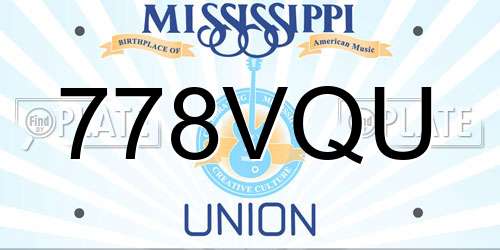 778VQU Mississippi License Plate