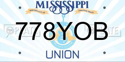 778YOB Mississippi License Plate