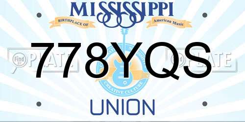 778YQS Mississippi License Plate