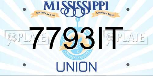7793IT Mississippi License Plate