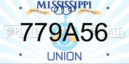 779A56 Mississippi License Plate