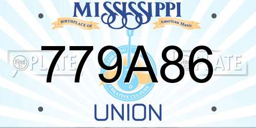 779A86 Mississippi License Plate