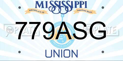 779ASG Mississippi License Plate