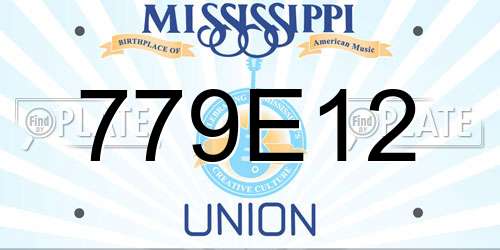 779E12 Mississippi License Plate