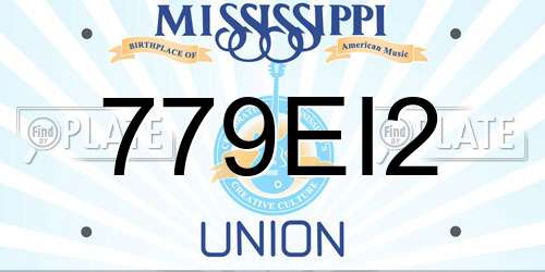 779EI2 Mississippi License Plate