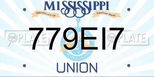 779EI7 Mississippi License Plate