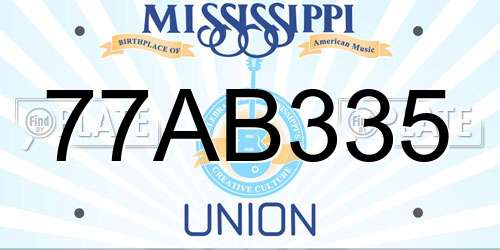 77AB335 Mississippi License Plate