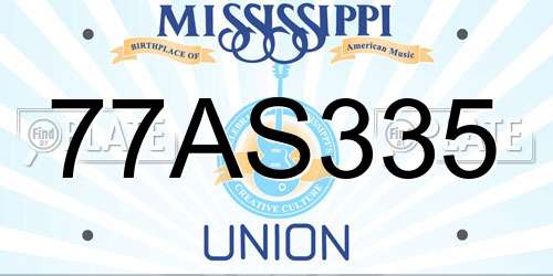 77AS335 Mississippi License Plate