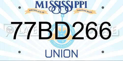 77BD266 Mississippi License Plate