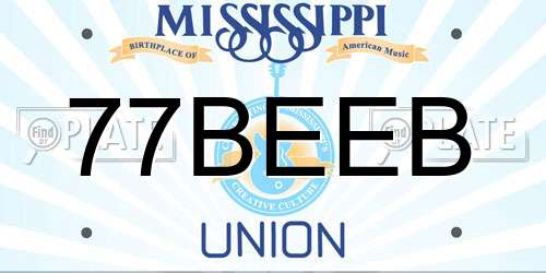 77BEEB Mississippi License Plate