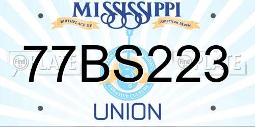 77BS223 Mississippi License Plate
