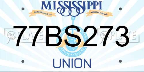 77BS273 Mississippi License Plate