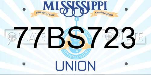 77BS723 Mississippi License Plate