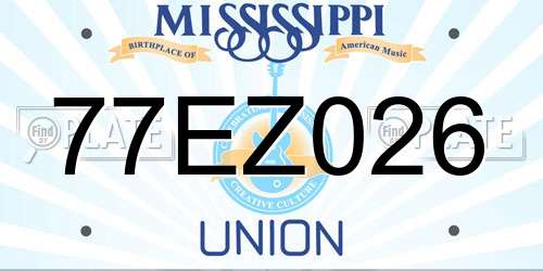 77EZ026 Mississippi License Plate