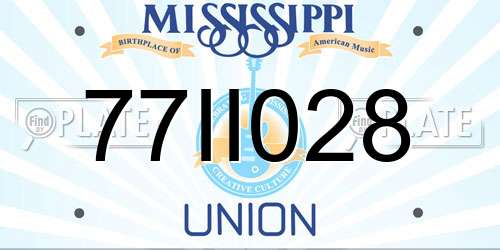 77II028 Mississippi License Plate
