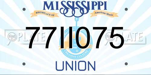 77II075 Mississippi License Plate