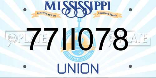 77II078 Mississippi License Plate
