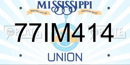 77IM414 Mississippi License Plate
