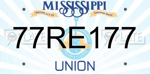 77RE177 Mississippi License Plate