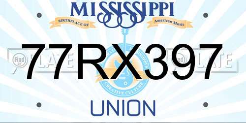 77RX397 Mississippi License Plate
