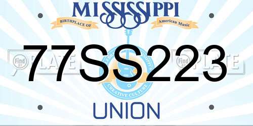 77SS223 Mississippi License Plate
