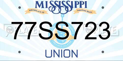 77SS723 Mississippi License Plate