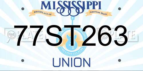 77ST263 Mississippi License Plate