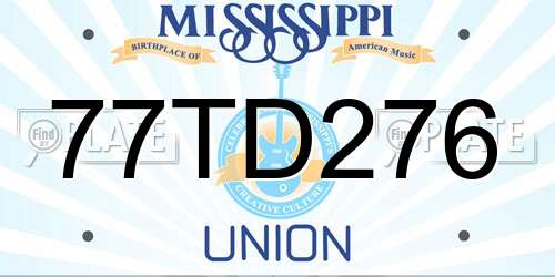 77TD276 Mississippi License Plate