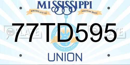 77TD595 Mississippi License Plate