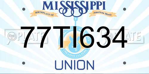 77TI634 Mississippi License Plate