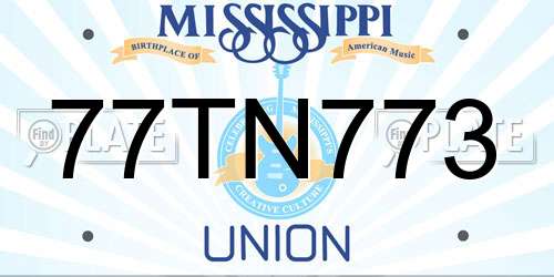 77TN773 Mississippi License Plate