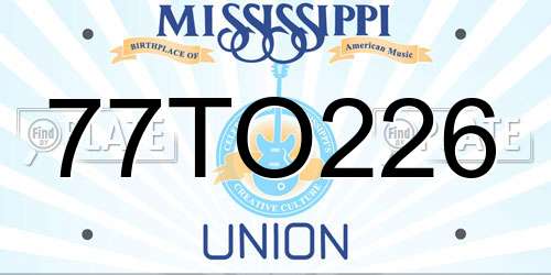 77TO226 Mississippi License Plate