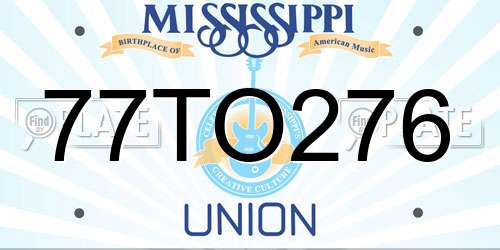 77TO276 Mississippi License Plate